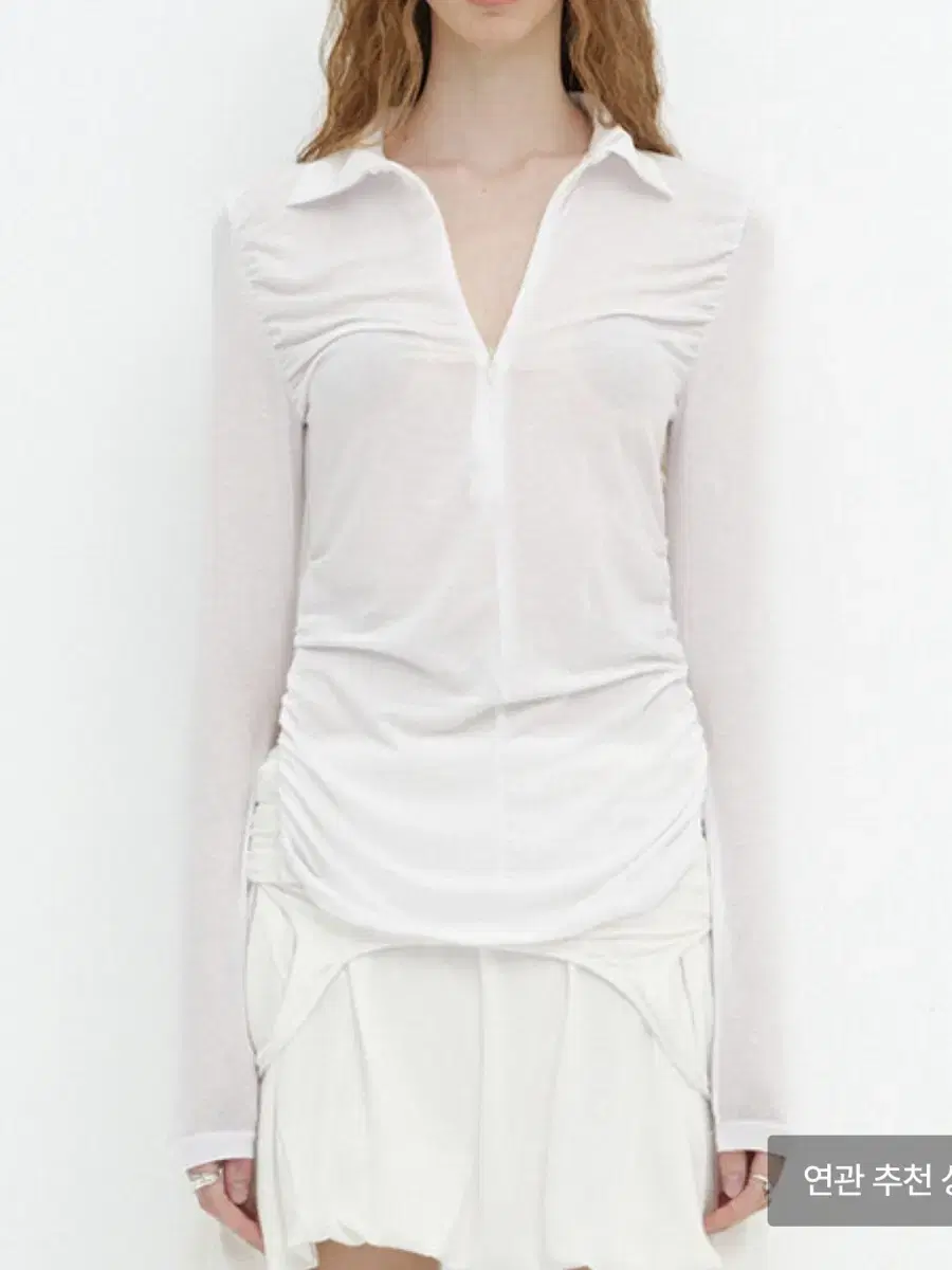 세릭 half zip collar top